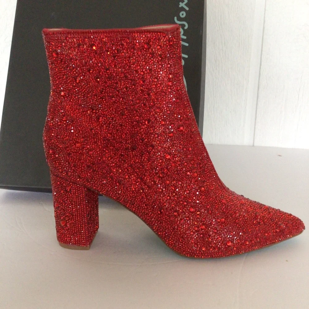 Betsey Johnson Red Ankle Boots - Picture 8 of 12